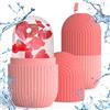 dabinzhijia Ice Roller Viso, 2 Pezzi Rullo Ghiaccio Viso, Riutilizzabile Ice Face Roller, Silicone Rullo di Ghiaccio Facciale, per Alleviare Gli Occhi Gonfi, Restringe i Pori (Rosa)