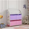[en.casa] Scaffale per Cameretta con Contenitori a Scaletta Libreria 4 Scatole Pieghevoli Porta Giochi Mobile a Misura di Bimbi 97,5 x 82,5 x 29,5 cm Motivo Unicorno - Rosa/Viola