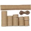 Zhiheng Nastri di juta, 9 rotoli in 9 formati diversi, con spago da 20 m incluso, per pacchi regalo, decorazioni per la casa, per le feste e per il fai da te, in stile vintage e rustico