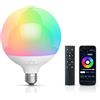 GUKUTMXP Lampadine LED E27, Lampadina Dimmerabile 15W Equivalente a 150 W, Lampadina Compatibile con APP Mobile e Telecomando, Decine di Milioni di Colori e Molteplici Modalità Dinamiche
