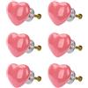 POFET, 6 pomelli a forma di stella marina per cassetti e armadietti, maniglie per porte in ceramica, per mobili da cucina, armadio, camera dei bambini, rosa