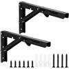 Qeapug 2 Pezzi Staffe per Mensole Pieghevoli, Staffa per Mensola Angolare Pieghevole a Muro Acciaio Inossidabile, Supporto Tavolo Staffe per Libri, Staffa da Tavolo, Cucina, Camera da Letto (30cm)