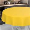 ANRO Tovaglia cerata, lavabile, da giardino, per interni ed esterni, rotonda, 140 cm, con orlo, colore giallo