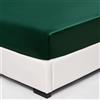 Wotcsil Lenzuola con Angoli 180x200 cm Verde Scuro in Raso Per Letto Matrimoniale Lenzuolo Sotto con Angoli Tinta Unita Elasticizzato per Materasso Fino a 30cm, 180x200x30cm, Verde Scuro