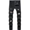 Generico Jeans Neri Strappati Uomo Slim Fit Elasticizzati 48 Pantaloni Cargo Baggy Cropped Larghi in Fondo Ragazzo 16 Anni