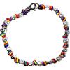 Spadarella Gioielli SPADARELLA BRACCIALE UOMO CON PEPITE 5 MM IN ARGENTO 925 E NODINI IN COTONE MARINO COLORE ARCOBALENO/RAINBOW LUNGH.19 CM