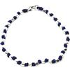 Spadarella Gioielli Spadarella spadino bracciale con pepite in argento 925 di diametro 4mm e cotone nautico blu acceso.Fatto a mano.Unisex.Lunghezza 17 cm.