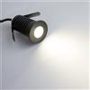 Faretto Segnapasso LED 3W IP67 Nero Professional Colore Bianco Caldo 2.700K