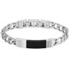 Fossil Bracciale Da Uomo, Lunghezza: 205 mm, Larghezza: 42 mm, Altezza: 9 mm Bracciale In Acciaio Inossidabile Argento, JF04411040, Nero e Argento