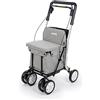 Carlett - Lett800 Comfort Move | Carrello spesa| Carrello 4 Ruote Pieghevole | Prodotto medico approvato di classe I | Borsa rimovibile 29 l/15 kg | Carrello Sedia| Vassoio Porta Oggetti|Grigio chiaro