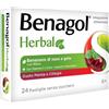 Reckitt Benckiser Benagol Herbal 24 pastiglie senza zucchero gusto menta e ciliegia
