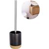 Avilia Portascopino con Scopino per Bagno - Scopino per WC, in Ceramica, ‎9.5x9.5x37.5cm, Nero
