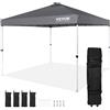 VEVOR Gazebo Tenda Pop-up Pieghevole 3 x 3 m Telo Rivestito in Argento PU 250 D con Borsa a Rotelle Portatile, Tendalino Impermeabile per Eventi Feste da Campeggio all'Aperto Giardino Cortile Grigio