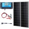 VEVOR Kit Pannello Solare Monocristallino 100Wx2 Pezzi con Regolatore di Carica, Modulo Fotovoltaico Monocristallino Impermeabile IP68 per Casa, Camper, Barca, Off-Grid, Set di 2 Pannelli Fotovoltaici