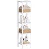 SMIBUY Scaffale per il bagno, organizzatore di scaffali in bambù a 5 livelli, scaffale multifunzionale per soggiorno, camera da letto, cucina (bianco)
