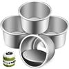 Kichvoe 4 Pieces Mini Tortiere Rotonde Con Fondo Rimovibile, 2,5 Inch Alluminio Stampo Per Cupcake, Tortiere Piccola Stampi, Teglie Da Forno Antiaderenti Per Cheesecake, Torte E Quiche
