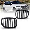 TOPTHAN Coppia di griglie per griglia anteriore per BMW X3 G01 30i/30i xDrive/M40i xDrive BMW X4 G02 2018-2021 nero lucido