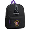 Wednesday Zainetti per Bambini, Zaino Mercoledi Addams Bambina Scuola Elementare Media Bambina Ragazza 37 cm (Nero/Giallo)