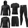 JULY'S SONG 5 Pezzi Fitness Palestra Completi Sportivi Uomo Abbigliamento Sportivo Allenamento Compressione Camicia Pantaloncini Leggings Set