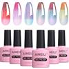 AIMEILI 6 Colori Smalto Semipermanente Camaleonte Smalto Semipermente Gel Polish UV LED Kit 8ML Smalti Colorati Gel per Manicure Soak Off Set 66
