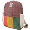 GURU SHOP GURU-SHOP Piccolo Zaino Etnico in Canapa a Strisce - Rasta, Unisex - Adulti, Multicolore, Size:One Size, 35x25x20 cm, Zaini e Borse da Palestra