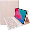 leleyo Custodia Tastiera per Tablet Lenovo Tab M10 Plus da 10,3 pollici FHD (TB-X606F/TB-X606X) / K10 (TB-X6C6), Cover Intelligente con Tastiera Bluetooth Wireless Rimovibile Magnetica QWERTY, rosa