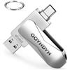 GOVNDVN 256GB Chiavetta USB per iPhone 15, iPhone Memoria Esterna Pen Drive con USB C e USB 3.0, Phone Pennetta USB Memorystick Per iPhone 15/iPad/Android/PC/Mac (256GB)