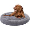 Paco Home Letto Per Cani Letto Per Gatti Soffice Cuscino Per Cani Ciambella Coperta Per Cesto Per Gatti Cesto Lavabile, Colore:Grigio, Dimensione:Ø120 cm