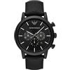 Emporio Armani Orologio emporio armani uomo watch da polso al quarzo nero pelle orologi