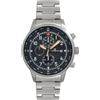 Lorenz Orologio Uomo LORENZ PILOT 50001BB Chrono Bracciale Acciaio Nero Sub 100mt