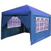 FP-TECH GAZEBO PIEGHEVOLE GIARDINO CON TELI LATERALI E FINESTRA 3X3 AUTOMATICO FIERA (Blu)