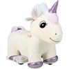 COSTWAY Gioco Cavalcabile Elettrico per Bambini, Peluche Cavalcabile con Manubrio Antiscivolo Musica e Rivestimento con Cerniera Lavabile, per Bambini 3 Anni+ (Unicorno)