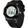 PINIDOUS Uomo Orologio da Uomo Donna Orologio Unisex Minimalista Ultrasottile Orologi Digitali Sportivi Orologi in Lega Impermeabili con Allarme Luce Cronometro Orologio da Polso Multifunzionale (Nero)