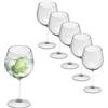 VIRSUS 6 Bicchieri Trasparenti 5031, capacità 580 cc, Modello VENEZIA Rigati, Infrangibili Riutilizzabili, lavabili in lavastoviglie, 100% Riciclabili, Unglassy, per bevande, cocktail (Ballon da Gin)