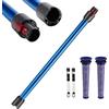 Cheerhom Tubo di Prolunga Compatibile con Dyson V7 V8 V10 V11 V15, Tubo Telescopico Dyson con 2 Pcs V7 V8 Filtri per Dyson, Tubo di Aspirazione Prolunga per Dyson V11 con Due 2 in 1 Spazzole, Blu Pro