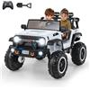 DREAMADE Auto elettrica per bambini 2 posti, 24 V Jeep auto elettrica con telecomando e pala, veicoli elettrici con luce, musica e clacson e USB, auto elettrica per bambini dai 3 anni in su, colore: