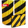 CRINSTON Protezione colonne garage | 4 pezzi | adatto a colonne circolari, parcheggio riflettente - protezione per porte e paraurti auto (2 pz 40 x 25 x 20 cm flessibile + 2 pz 25 x 20 cm lisci) (giallo)