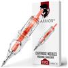 WARRIOR Double Space Cartucce Aghi per Tatuaggi Sterilizzate Grandi Tattoo Needle Cartridge Round Shader 10 pezzi in Acciaio Chirurgico (0.25mm-0825RS)
