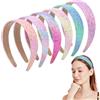 Candygirl 6 pezzi Cerchietti per Capelli Fascia, 3cm Cerchietto Arcobaleno Bambina Cerchietti per Capelli Bambina con Paillettes Glitterate per Ragazze Donne
