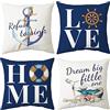 ARNTY Federe Cuscini Divano 45x45, Set di 4 Quadrate per Sedia, Camera da Letto, Arredo - Casa del Mare in Velluto