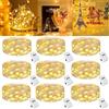 Niumowa 9 pezzi/3 modalità, catena luminosa a LED, batteria piccola, 2 m, 20 LED, con batteria, per feste, Natale, fai da te, matrimoni, decorazione interna (bianco caldo)