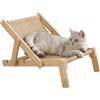 Xeihuul Sedia A Sdraio Per Gatti In Sisal - Sedia A Sdraio Per Gatti In Legno Con Cuscinetto In Sisal Rimovibile, Sedia Da Spiaggia Regolabile Per Animali Domestici Per Gatti Interni All'aperto