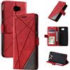 Kukoufey Cover per Huawei Y6 II Compact,Custodia per Huawei Y5II,Custodia in Pelle Custodia per Huawei Y6II Compact LYO-L01 LYO-L21 / Y5 II CUN-L01 CUN-L03 CUN-L23 CUN-L33 Custodia Cover Case Red