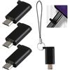 Pennle 4 Pack Adattatore USB C a Micro USB, Micro USB (Maschio) a USB C (Femmina) Adattatore Trasferimento Dati Compatibile per Sam*sung Galaxy S7/S7 Edge/S6/J7/J3,LG G4,Tab 4, Huawei P10/ P9 Lite, Nero
