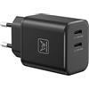 Wanfocyu Caricatore Ricarica Rapida 45W Doppio USB C, Super Fast Charging per Samsung Galaxy S23 Ultra/S22+/S21 Ultra/S21+/ Tab S8 Ultra/Tab S7 FE/Z Flip 4/Z Fold 4, 20W Caricabatterie Rapido per iPhone