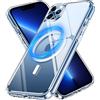 iVoler Chiaro Cover Magnetica per iPhone 13 Pro Max 6.7 Pollici, Compatibile con MagSafe, [Anti Ingiallimento] [Antiurto di Grado Militare] Custodia Trasparente Sottile Antigraffio Rigida PC Case