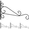 Relaxdays Gancio per Vasi Sospesi, Set da 4, Supporto Appendivasi, Portavasi da Parete, Piante e Fiori, Porta Luci, Nero, Ferro, 19 x 32 x 1.5 cm