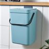 GONICVIN Pattumiera sospesa con coperchio, 7 l, in plastica, da appendere, per porta dell'armadio, cucina, sotto il lavandino, cestino da parete per cucina, bagno (blu)