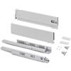 Emuca - Kit cassetto per cucina o bagno con regolazione 3D, altezza 131 mm, profondità 300 mm, 40 Kg, chiusura soft, pannelli no inclusi, Acciaio, bianco