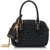 Pinko Bowling Bag Mini Crosta Full Strass + VITELLO Seta, Borsa Donna, Z99Q_Nero-Antique Gold, One Size